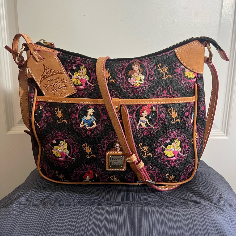 Dooney & Bourke Black and Brown Princess Shoulder Bag